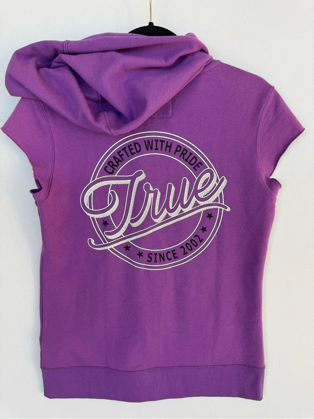 True Religion Purple Short-Sleeve Zip-Up Hoodie - Picture 5 of 13